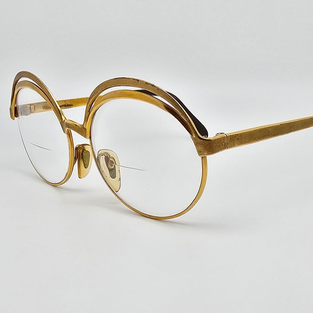 Metzler IWE Gold Vintage Eyeglasses Frame Germany 54-16-135